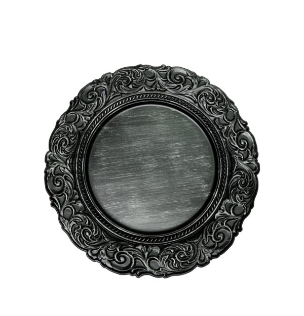 Plato Base Antiguo Negro